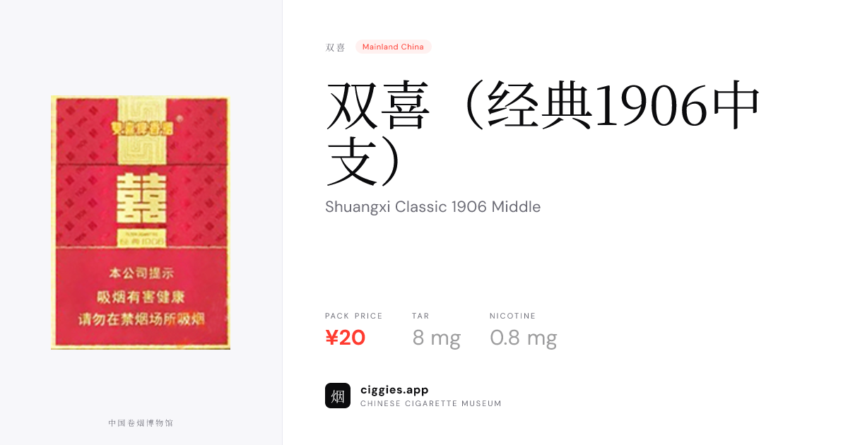 双喜（经典1906中支） — ciggies.app